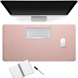 Covoras birou Kwmobile 80x40 cm, Piele ecologica, Roz, Mousepad, Protectie birou, Universal