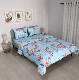 Set Lenjerie Pat Dublu 200x220 Reversibilă Kari cu Pătură Ușoară Microfibră, 4 Piese: Pătură, Cearceaf, 2 Fețe Pernă 50x70