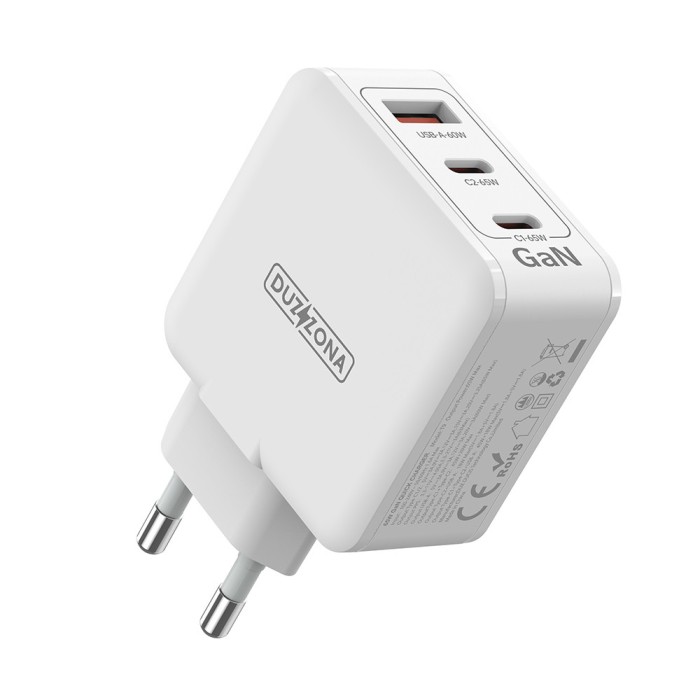 Incarcator GaN Fast Charging USB, 2xType-C Duzzona T9, 65W