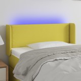Cumpara ieftin Tăblie de pat cu LED, verde, 103x16x78/88 cm, textil