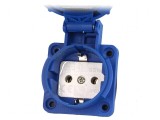 Conector alimentare AC 2P PE 250VAC 16A albastru PIN 3