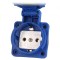 Conector alimentare AC 2P PE 250VAC 16A albastru PIN 3