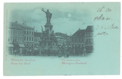 4634 - ARAD, Market, Litho, Romania - old postcard - used - 1900 foto