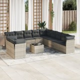 Gossi set canapele de gradina cu perne, 12piese gri deschis poliratan