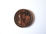 Rară! Marea Britanie 1 Farthing 1806 regele George III