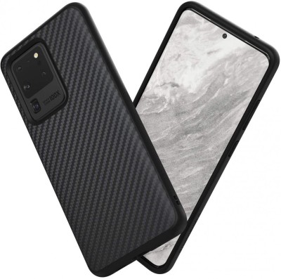 Husa pentru Samsung Galaxy S20 Ultra, MyStyle Perfect Fit cu insertii de carbon, negru foto