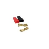 Set papuci electrici izolati mama 6.3x0.8mm 2buc rosu si negru GBC 18.3891.50-2