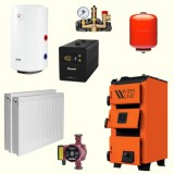Pachet Centrală Termică WarmLine 42kW pentru 360-370m&sup2;, Include Boiler Ferroli 100L, Vas Expansiune 35L, Pompă Ferro, Radiatoare Oțel