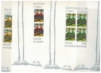 Cabo Verde 1985 - Hundertwasser, set blocuri SPECIMEN foto