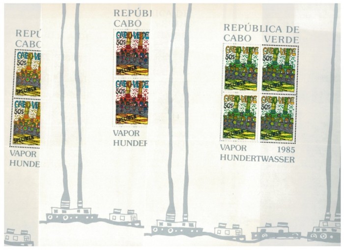 Cabo Verde 1985 - Hundertwasser, set blocuri SPECIMEN