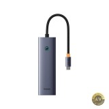 Hub USB-C Baseus UltraJoy 2 x USB-A 3.0 - 1 x USB-C - 1 x HDMI - 1 x RJ45 - 1 x SD - 1 x microSD Gri B00052805813-00