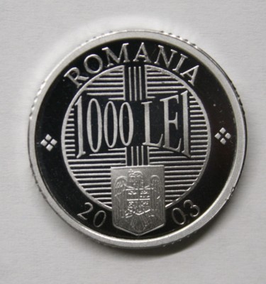 1000 LEI 2003 . PROOF . DIN SET DE MONETARIE 2003 . foto