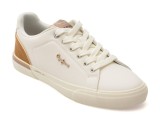 Pantofi sport PEPE JEANS albi, LS30009, din piele ecologica
