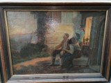 Tablou vechi - școala maghiară - Irany Iritz Sandor, Scene gen, Ulei, Realism, ALL