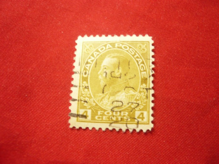 Timbru Canada 1922 Rege George V ,val. 4C stampilat