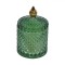 Lum&acirc;nare Decorativă, Model Romburi, Sticlă Verde, Capac Auriu, 28 Ore