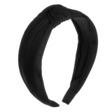 Bentiță Păr Femei, Ribbed, Nod, Culoare Negru
