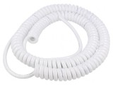 Cablu spiralat 2x1,5mm2 neecranat PUR alb 1m-3,5m