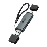 USB3.0 Type-C Type-A to SD microSD 3.0 Adapter SPEC: 1 USB-C Connector, 1 USB-A Connector, 1 SD 200MB s Port, 1 microSD(TF) 200MB s Port FEATURE: Dual