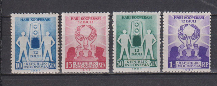 INDONEZIA 1957 EVENIMENTE MI. 201-204 MNH