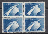 ROMANIA 1960 LP 497 NAVA COSMICA BLOC DE 4 TIMBRE MNH