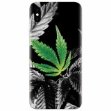 Husa silicon pentru Apple Iphone XS, Trippy Pot Leaf Green