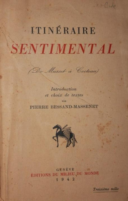 ITINERAIRE SENTIMENTAL, 1942