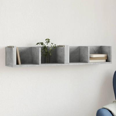 Dulap de perete, gri beton, 99x18x16,5 cm, lemn compozit foto