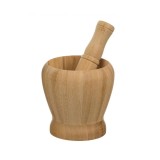 Mojar cu pistil de 14 cm, fabricat din bambus, 10 x 10.5 cm