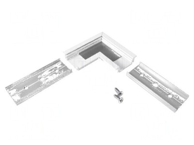 Conector 90&amp;deg; alb aluminiu GROOVE14 foto