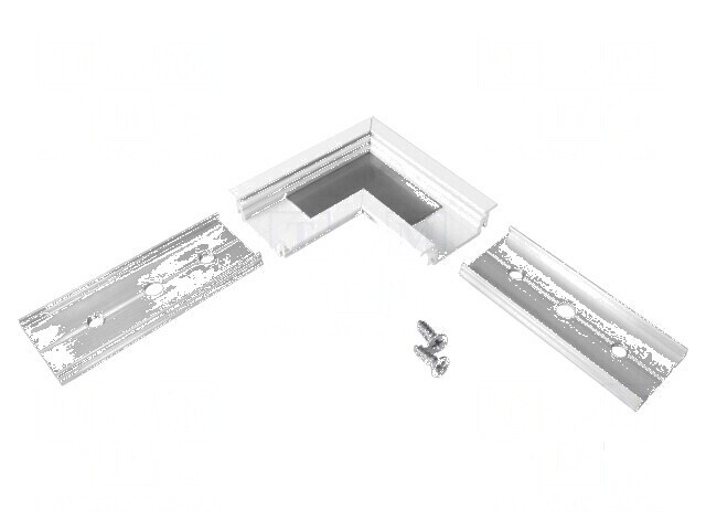 Conector 90&deg; alb aluminiu GROOVE14