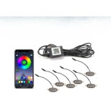 Set 6 lampi cu LED RGB 12V control prin aplicatie telefon. Diverse jocuri de lumini sau lumina continua. Cod: 1110106/P6 Automotive TrustedCars, Oem