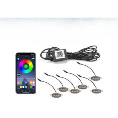 Set 6 lampi cu LED RGB 12V control prin aplicatie telefon. Diverse jocuri de lumini sau lumina continua. Cod: 1110106/P6 Automotive TrustedCars