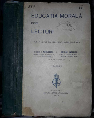 Preotul I.Mihalcescu-Educatia morala prin lecturi foto