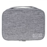 Husă Organizare Accesorii Electronice, 2 Nivele, Poliester, Gri, 27x20x9cm