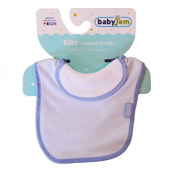 Baveta captusita din bumbac babyjem (culoare: bleu)