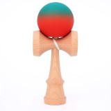 Jucarie interactiva kendama, flippy, din lemn, 18 cm, joc de indemanare pentru copii si adulti, model gradient 6, rosu/verde