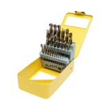 Set 25 burghie metal 1-13mm elicoidale HSS cu tija cilindrica Crownman