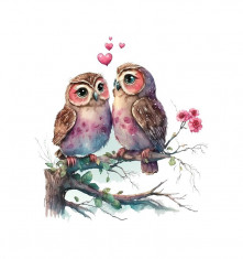 Sticker decorativ Bufnita, Multicolor, 58 cm, 5927ST foto