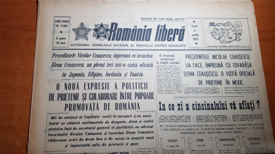 ziarul romania libera 4 aprilie 1975-vizita lui ceausescu in mexic foto