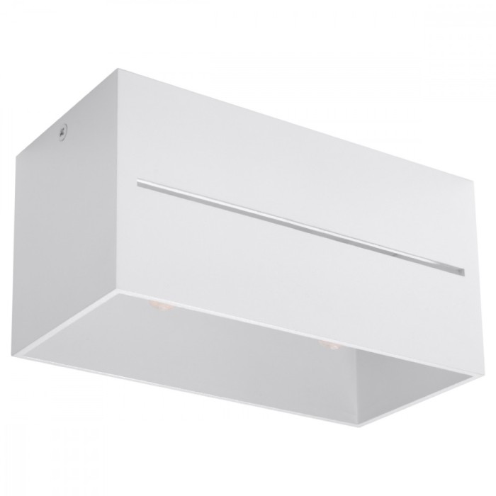Lampă De Tavan Lobo Alb Din Aluminiu Cu 2 Becuri Dreptunghiulară Modernă De Interior