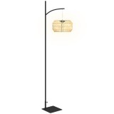 Outsunny Lampadar solar exterior rășină &icirc;mpletită, lampadar boem 178 cm, senzor de lumină, iluminare automată, galben | Aosom Romania