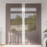 VidaXL Perdele Voile cu buzunare pentru bare 2 buc Maro