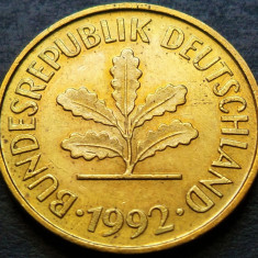 Moneda 5 PFENNIG - GERMANIA, anul 1992 *cod 2843 - litera F