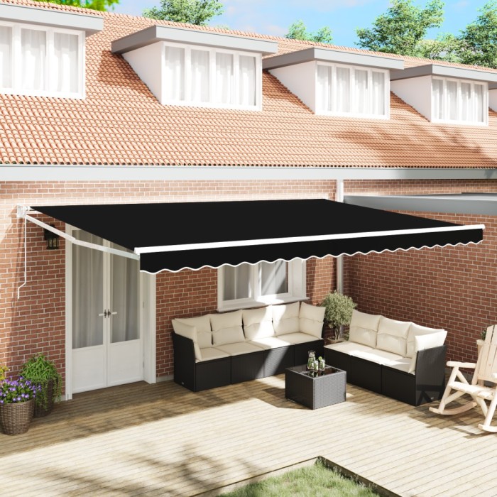 Marchiză retractabilă automată vidaXL Neagră 500x300 cm