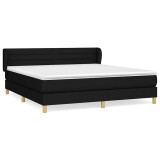 Cumpara ieftin Pat box spring cu saltea, negru, 180x200 cm, catifea