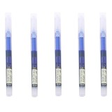Cumpara ieftin Set 5 pixuri cu bila albastru, varf 0.5 mm, lungime 14 cm, scriere fina, cerneala pe baza de apa, utilizare scoala si birou