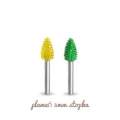 Plameň &Oslash; 6,4 mm,stopka 3mm, Granulatie Saburr FINA - GALBENA