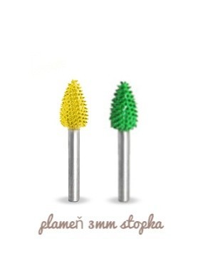 Plameň &amp;Oslash; 6,4 mm,stopka 3mm, Granulatie Saburr FINA - GALBENA foto
