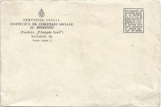A3328N Plic cu antet Institutul de Cercetări Sociale, Fundația Principele Carol, Serviciul Social, perioada interbelică
